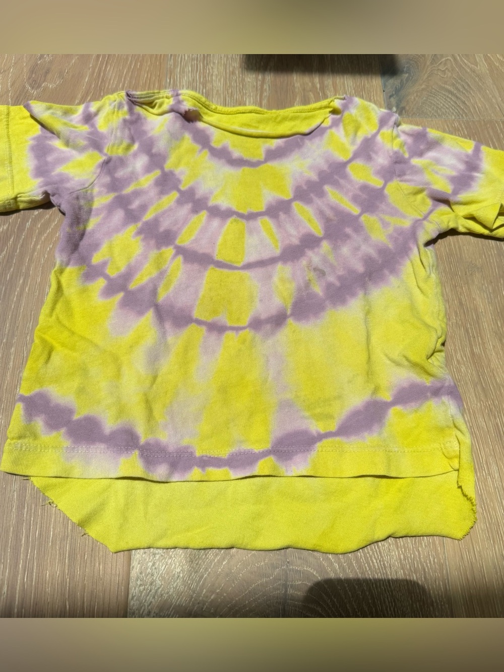 Raquel Allegra Kids Yellow and Lavender Tie-Dye Tee